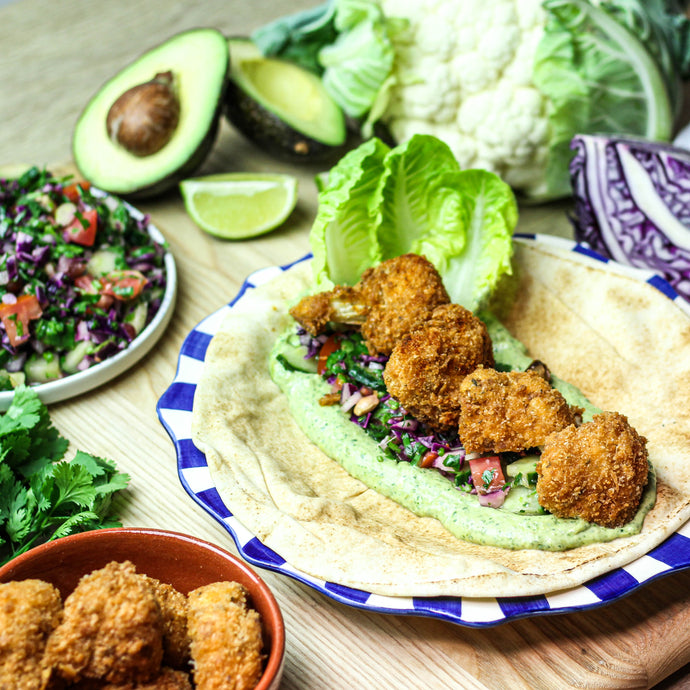 Wrap met bloemkoolnuggets en sla (V)