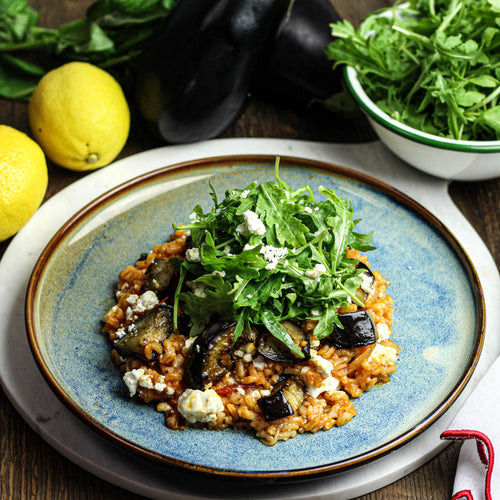Risotto van tomaat met aubergine (V)
