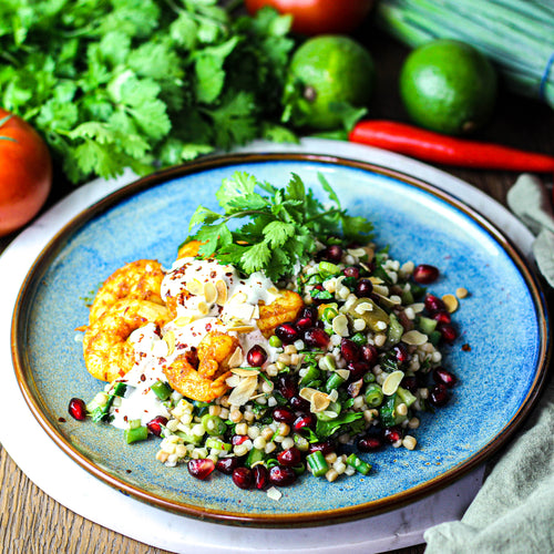 Fregola salade met gamba's