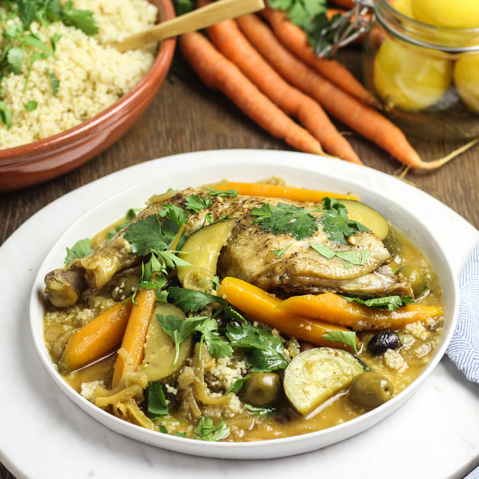 Tajine van kip met couscous